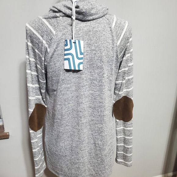 Cowl Neck Elbow Patch Knit Top - Picture 4 of 5